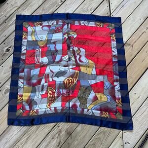 Women's Vintage Picasso Cube Art To Wear Colorful Square Scarf